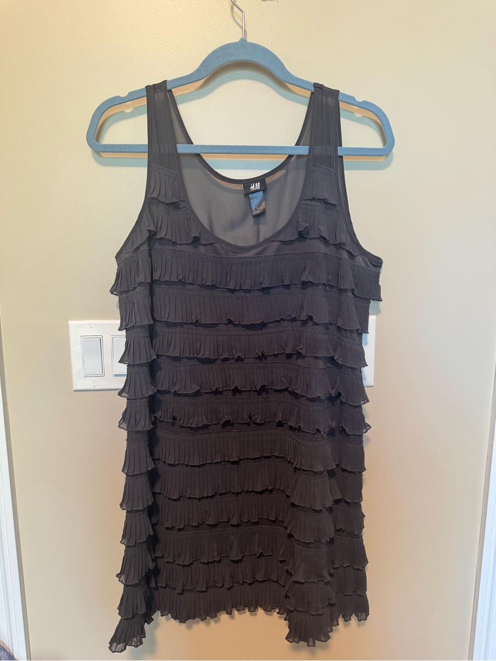 H&M Black Ruffle Tank Dress